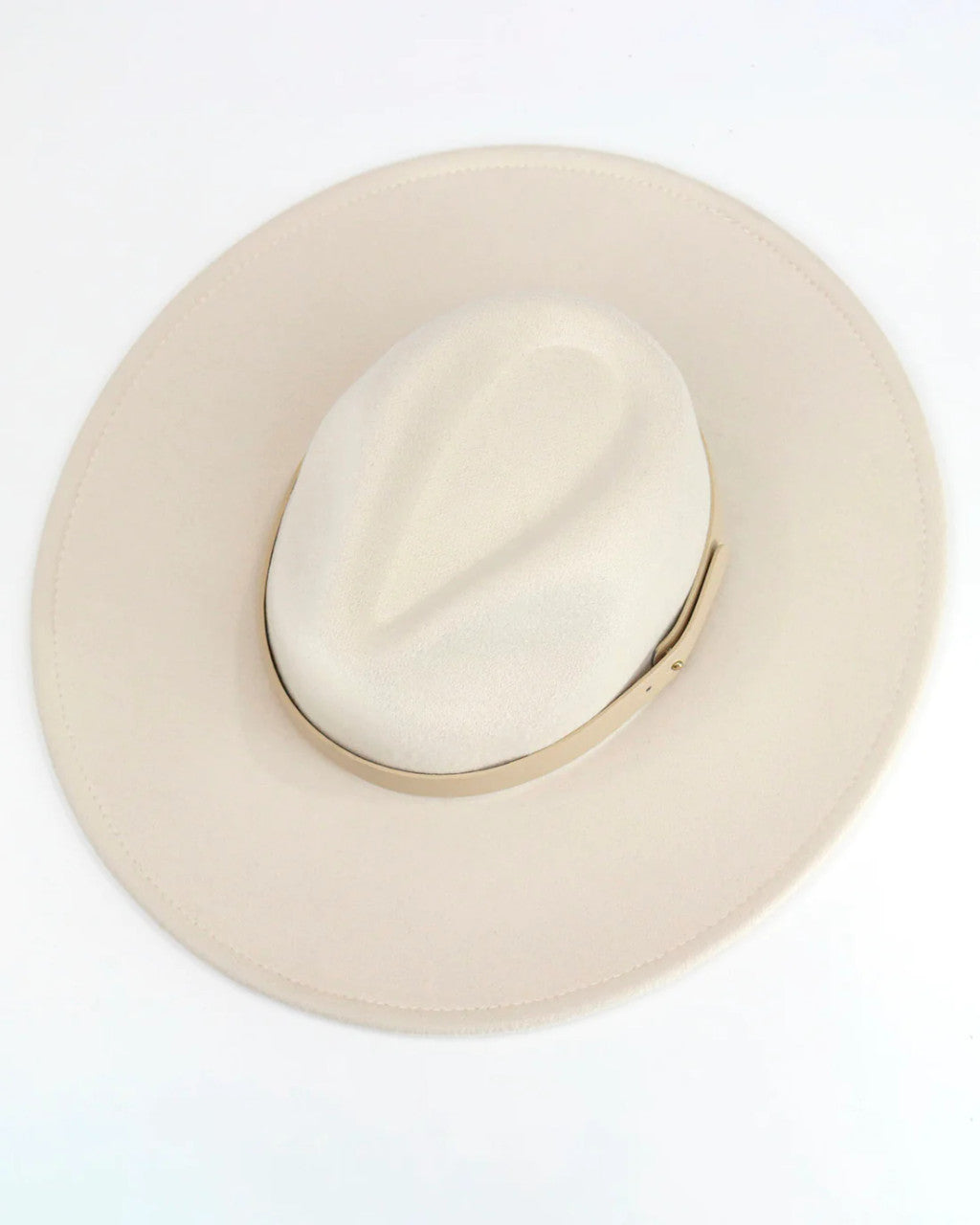 Grace and Lace- Wide Brim Felt Hat in Cream