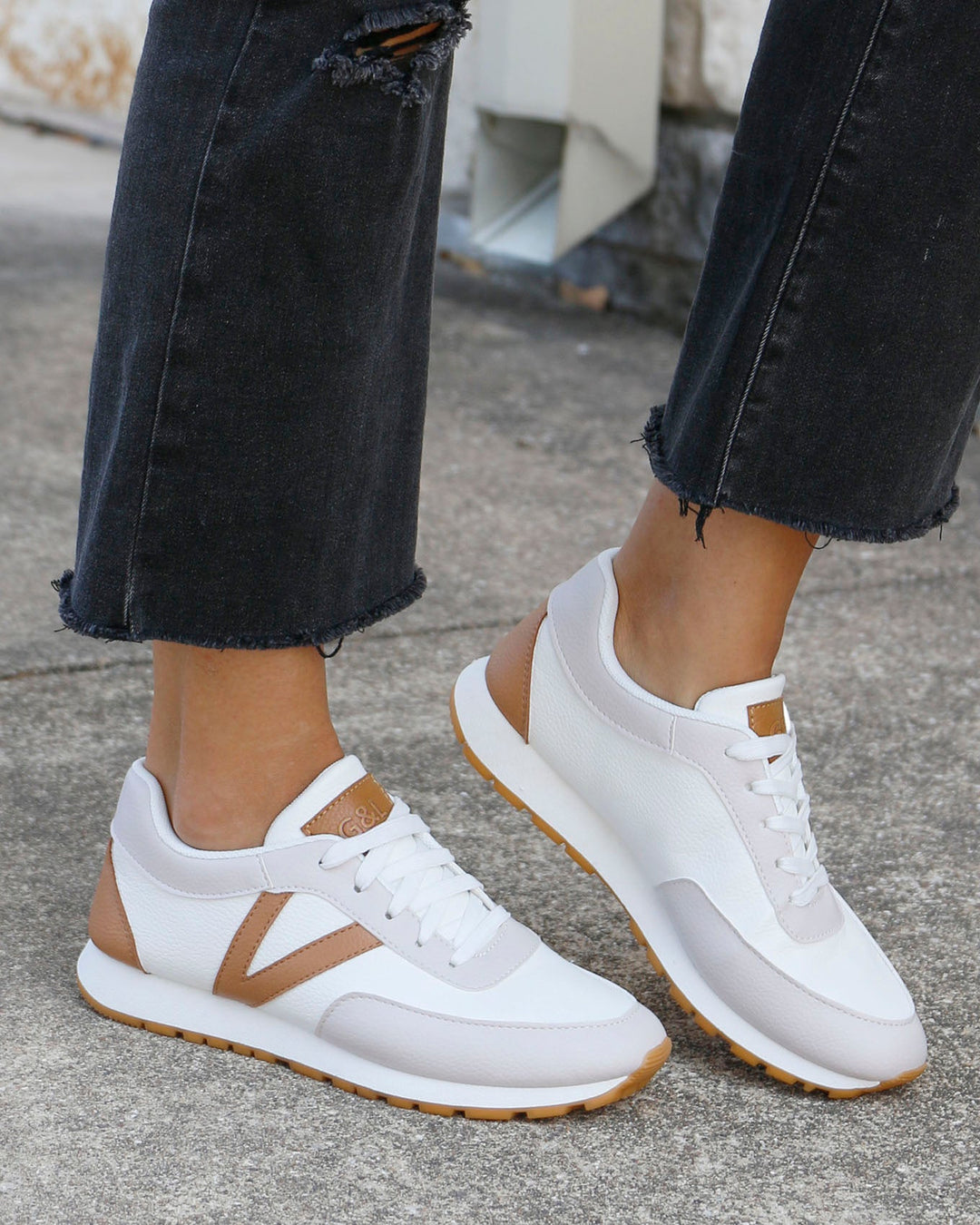 Grace and Lace - Street Sneakers in Tan-Nude