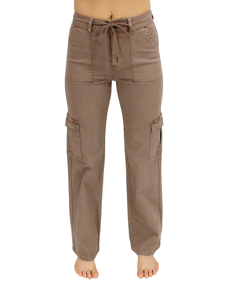 Grace and Lace- Sueded Twill Cargo Pants - Caribou