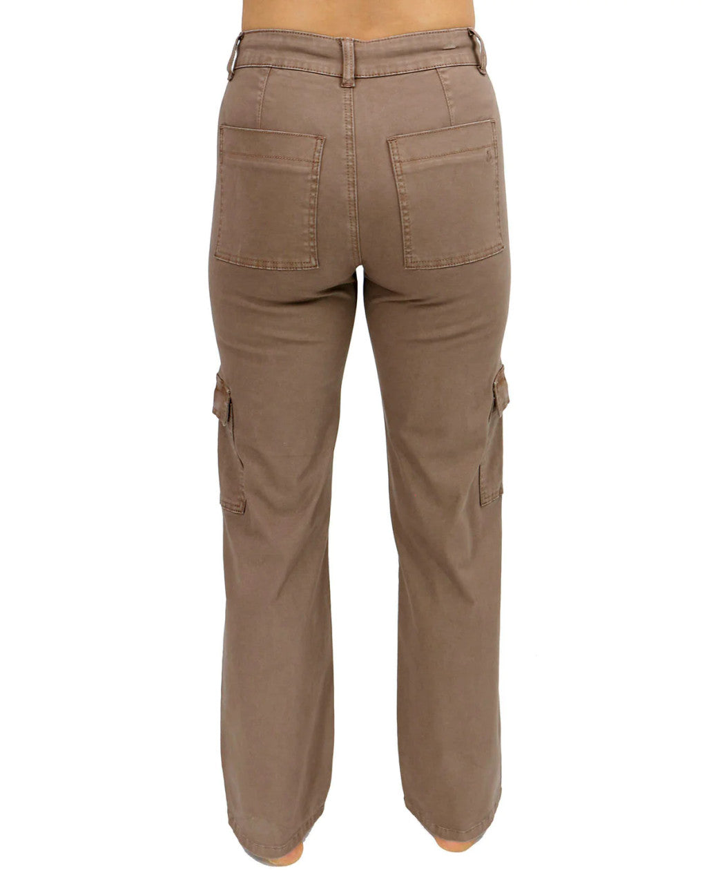 Grace and Lace- Sueded Twill Cargo Pants - Caribou