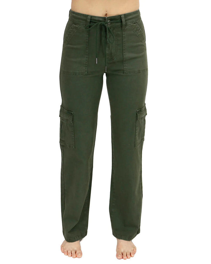 Grace and Lace- Sueded Twill Cargo Pants - Deep Green