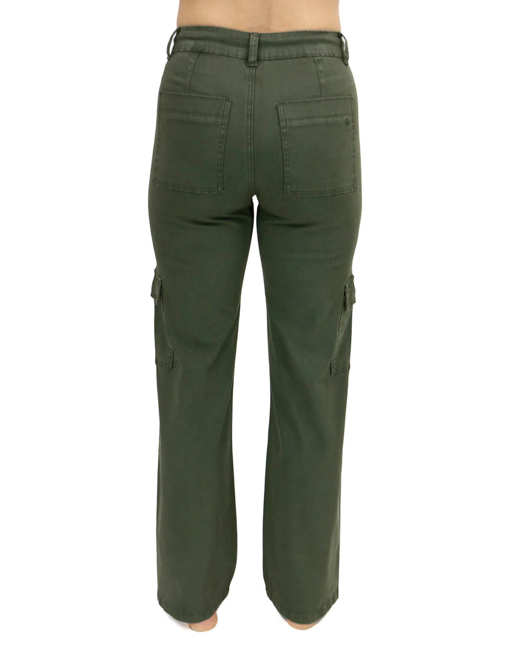 Grace and Lace- Sueded Twill Cargo Pants - Deep Green