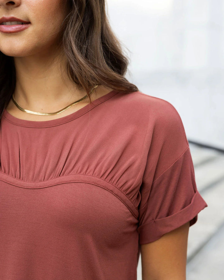 Grace and Lace- Sweetheart Tee In Adobe Red