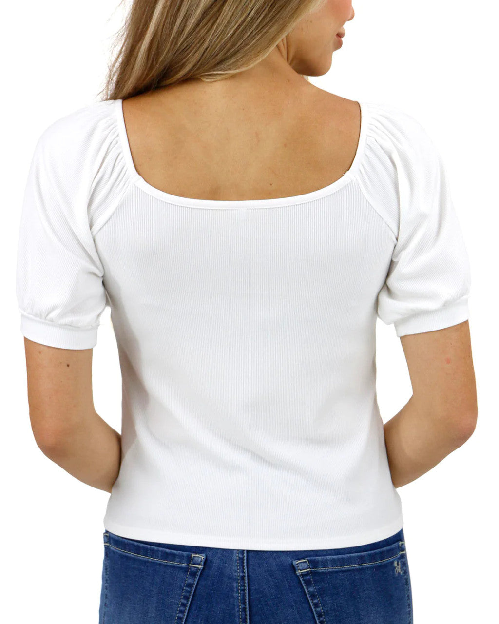 Grace and Lace -Ivory Sweet Ribbed Top