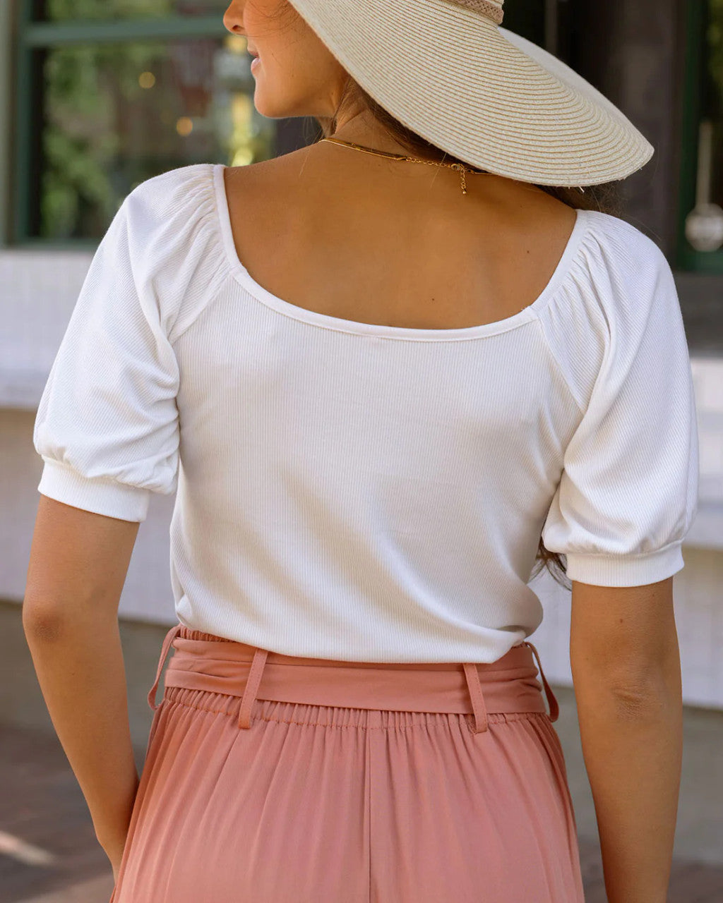 Grace and Lace -Ivory Sweet Ribbed Top