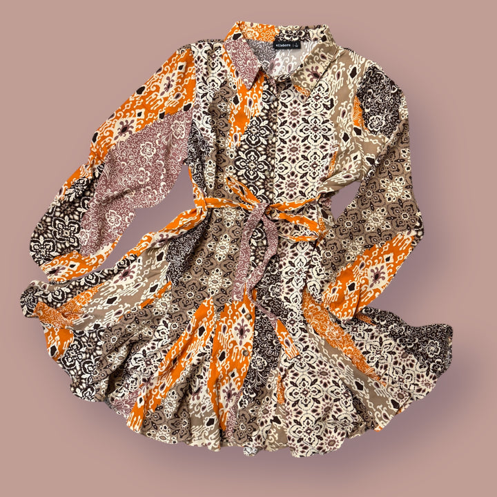 Festival Fields Button Down Flare Dress