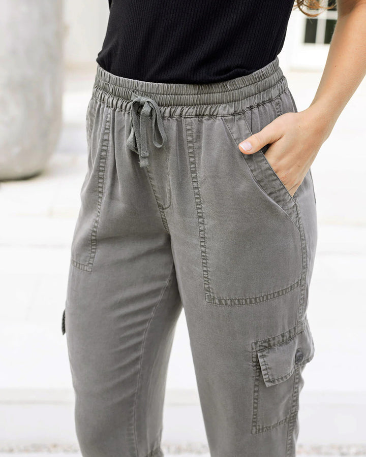 Grace and Lace  Tencel™ Lyocell Cropped Cargo Pants