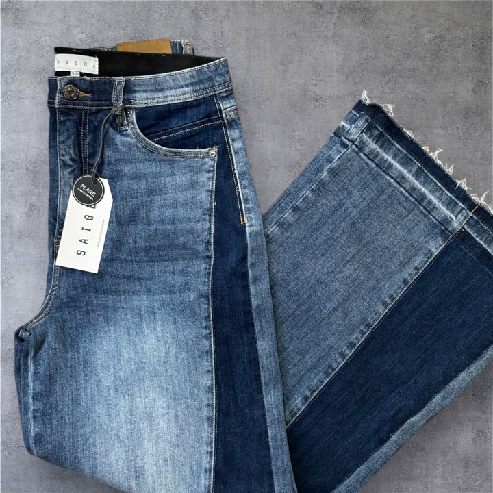 Side Swipe High-Rise Wide Leg Flares