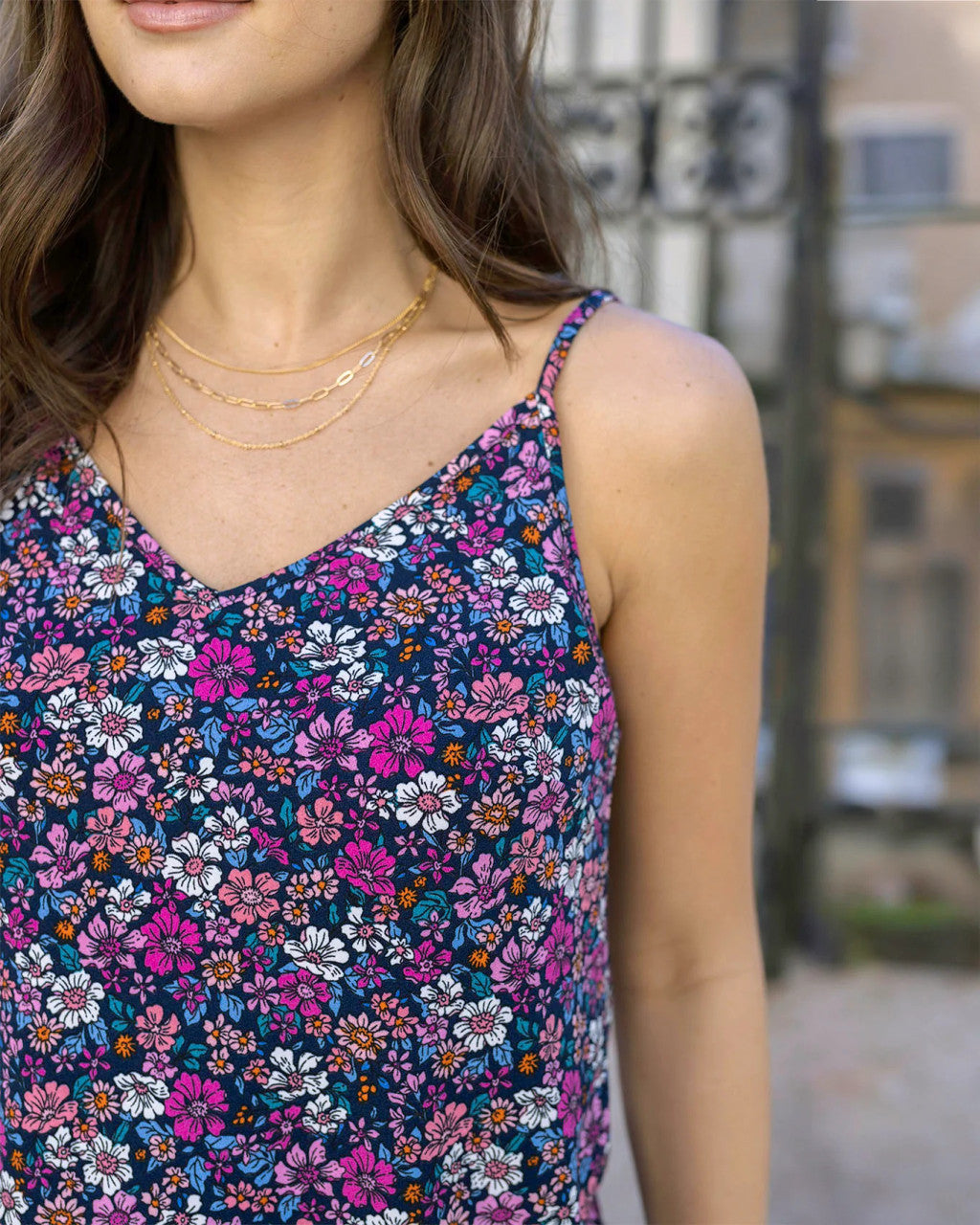 Grace and Lace Spring Floral V-Neck Cami