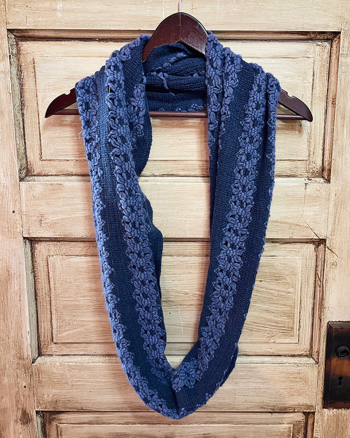 Tickled Pink Knit Winter Infinity Scarf - WFW459 - Blue