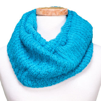 Tickled Pink Knit Winter Infinity Scarf -WIN514-Turquiose