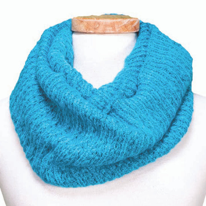 Tickled Pink Knit Winter Infinity Scarf -WIN514-Turquiose