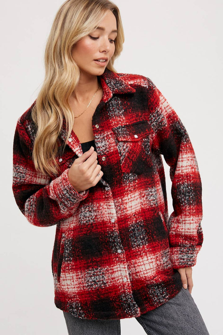 BUTTON DOWN FLANNEL SHACKET