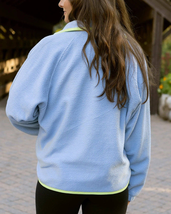 Colorblock Fleece Jacket in Blue-Blush