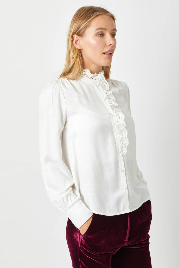 Career Goals Lace-Trim Blouse
