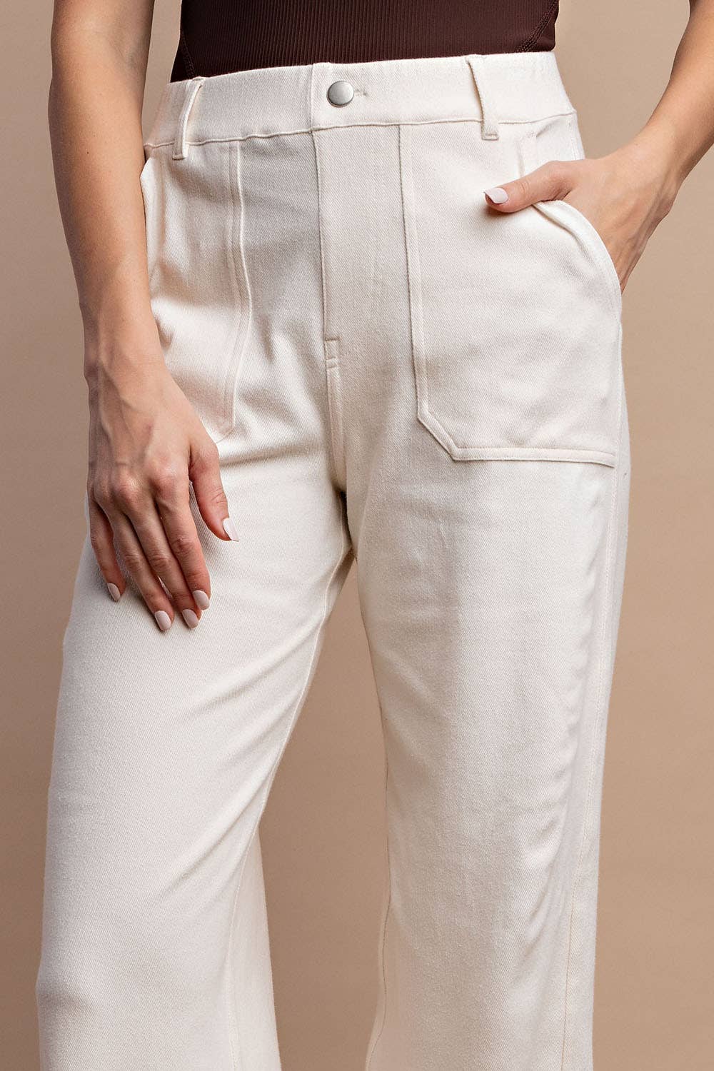 RAE MODE COTTON STRETCH TWILL WIDE PANTS - 2 COLORS