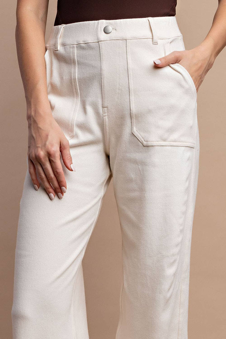 RAE MODE COTTON STRETCH TWILL WIDE PANTS - 2 COLORS