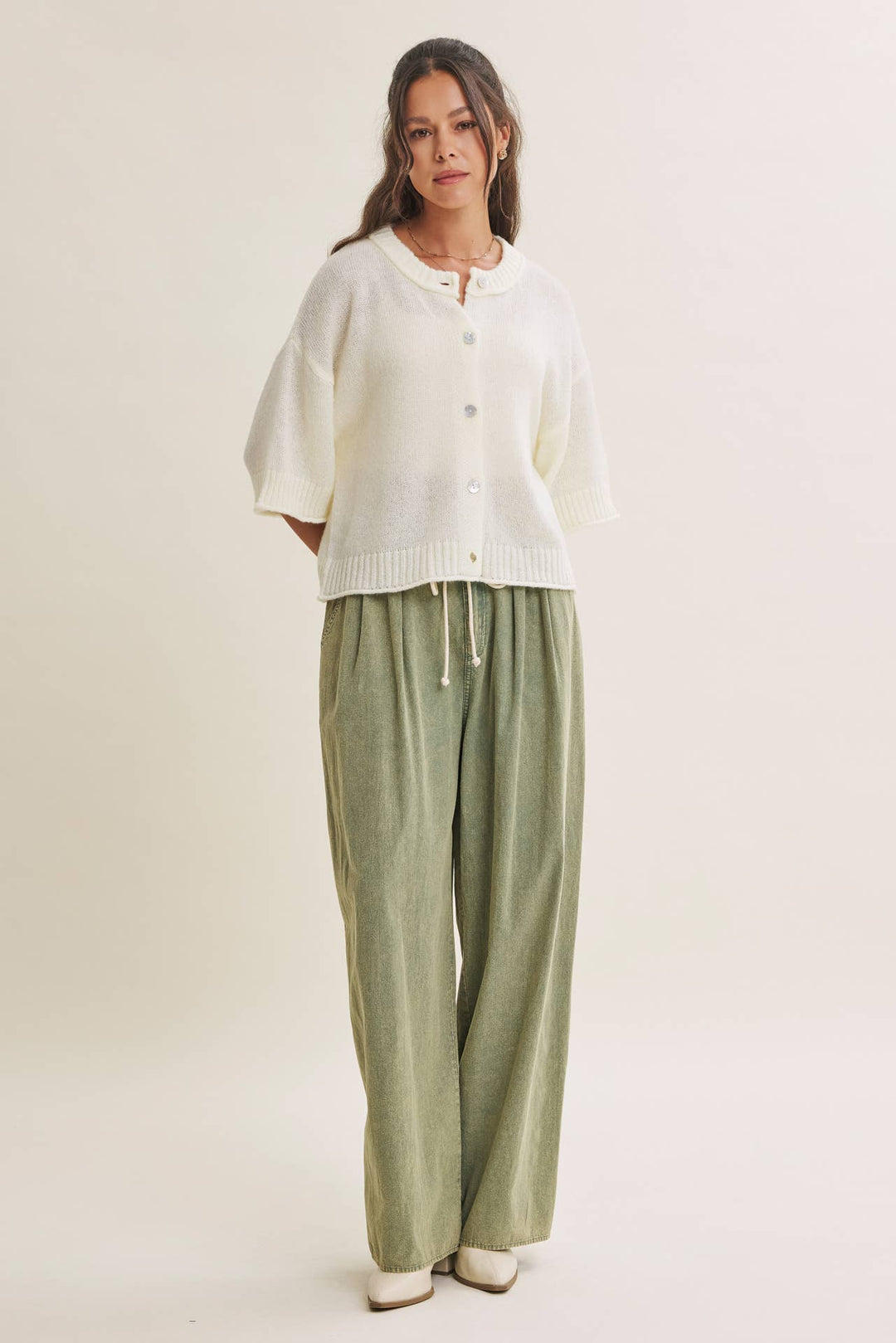 Easy Does It Mineral Wash Wide-Leg Pants - Vintage Camel