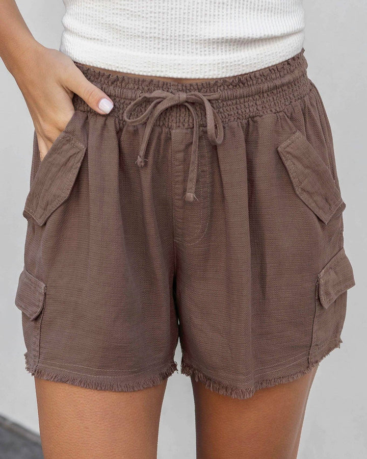 Tencel™ Lyocell Cargo Soft Shorts in Mocha