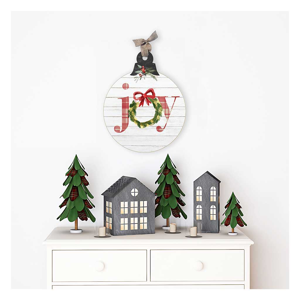 SM Plaid Joy Ornament Sign Christmas Decor