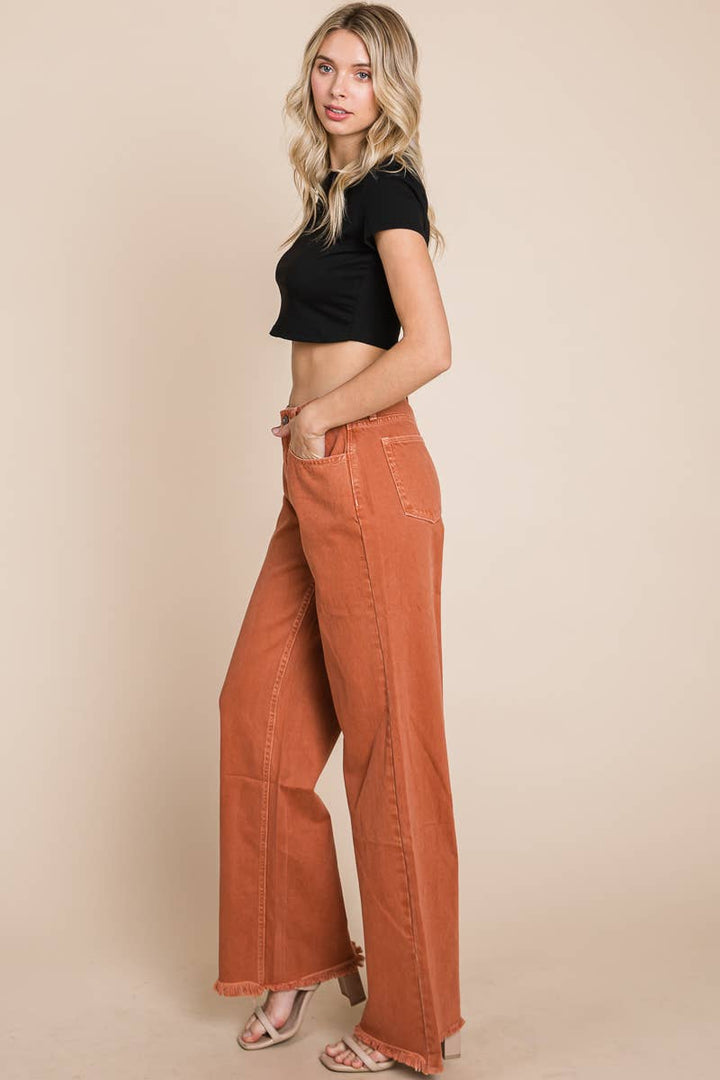 Wide Leg Jeans in Baked Clay