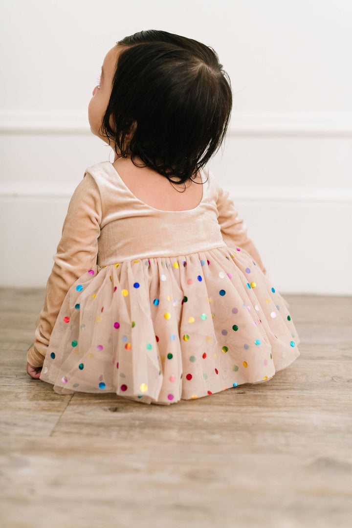 Toddler Carly Romper in Confetti Cream | Baby Bubble