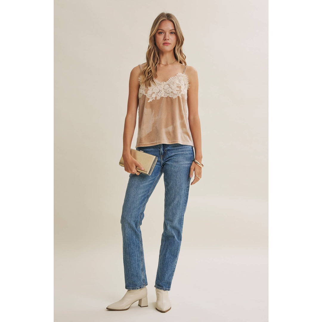 Velvet & Whispers Lace Cami - Champagne