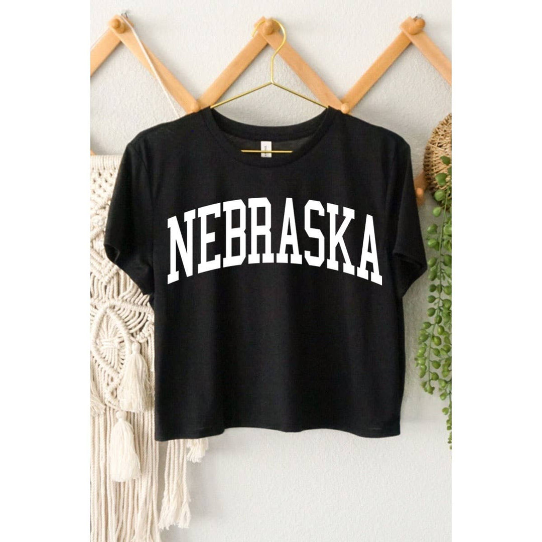 NEBRASKA CROP TOP - Black