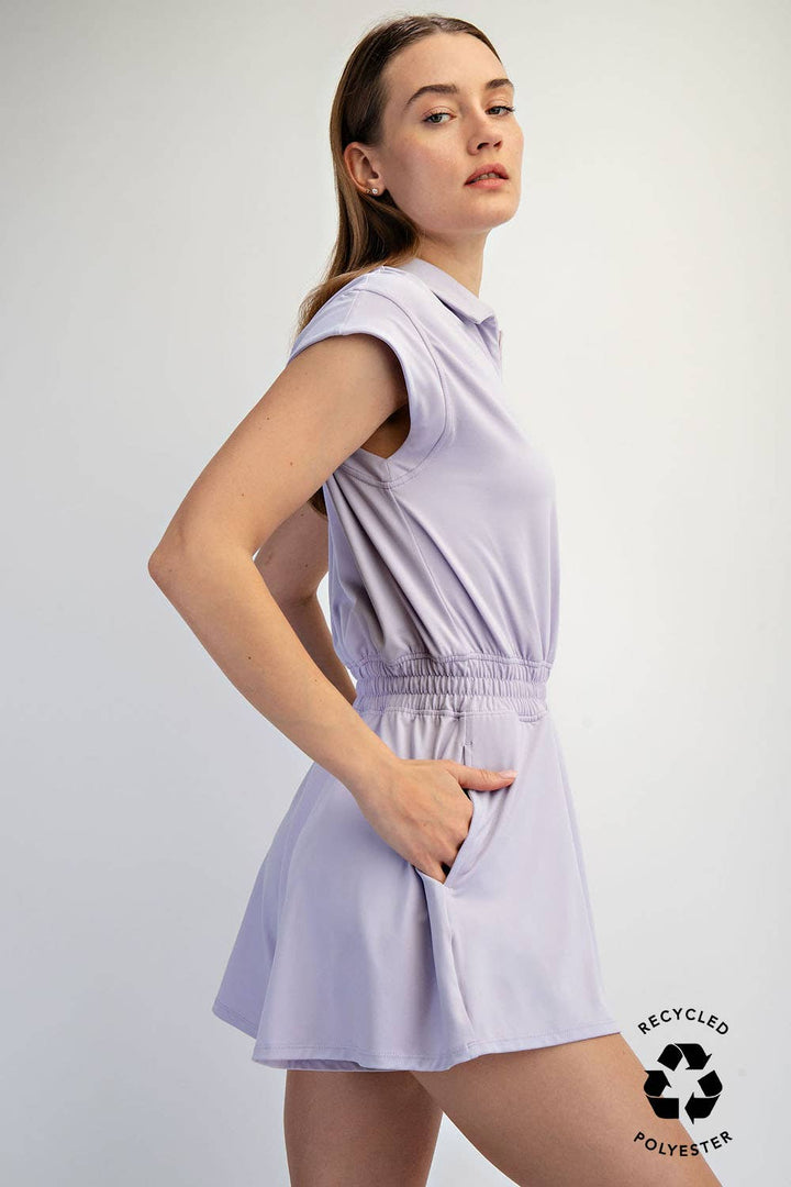 RAE MODE BUTTER SHORT SLEEVE QUARTER ZIP ROMPER