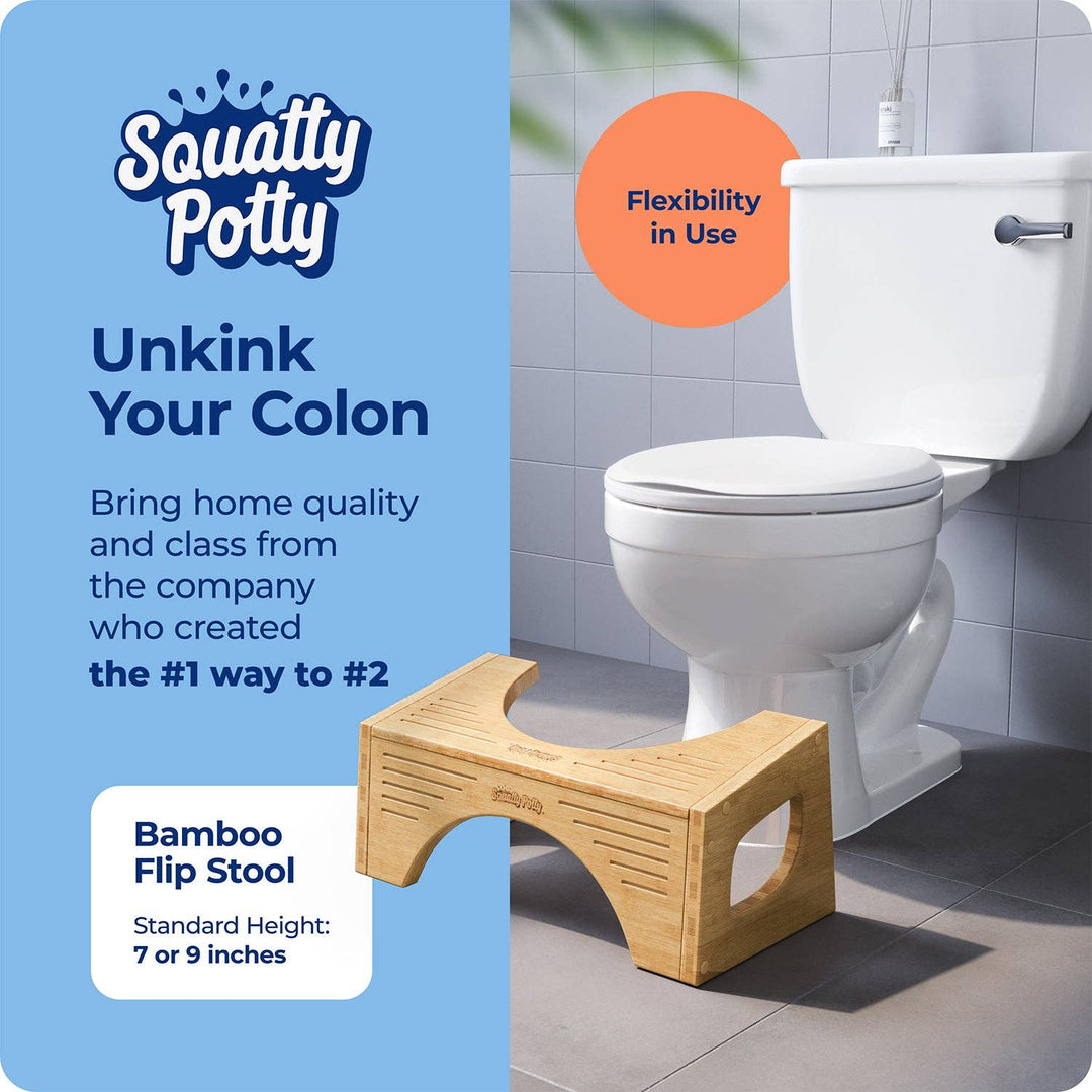 Squatty Potty Bamboo Flip 7 & 9" Toilet Stool