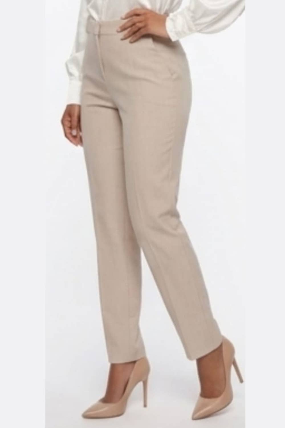 Zac & Rachel Slim Ankle Belted Pants - Pumice Stone