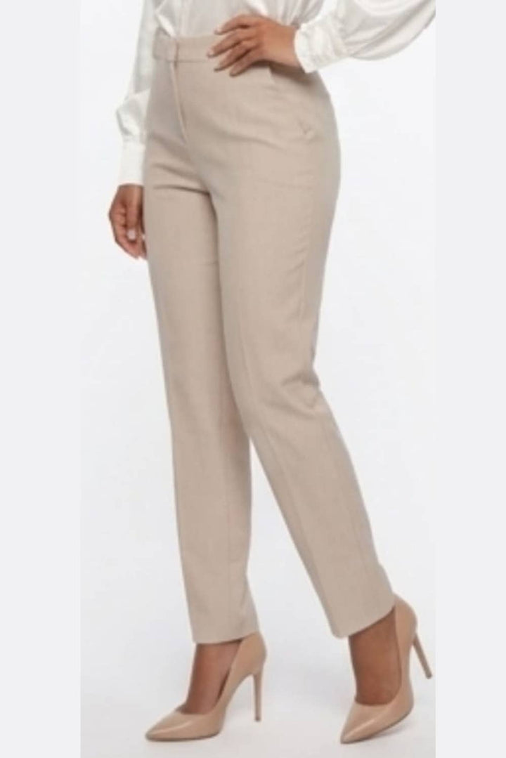 Zac & Rachel Slim Ankle Belted Pants - Pumice Stone