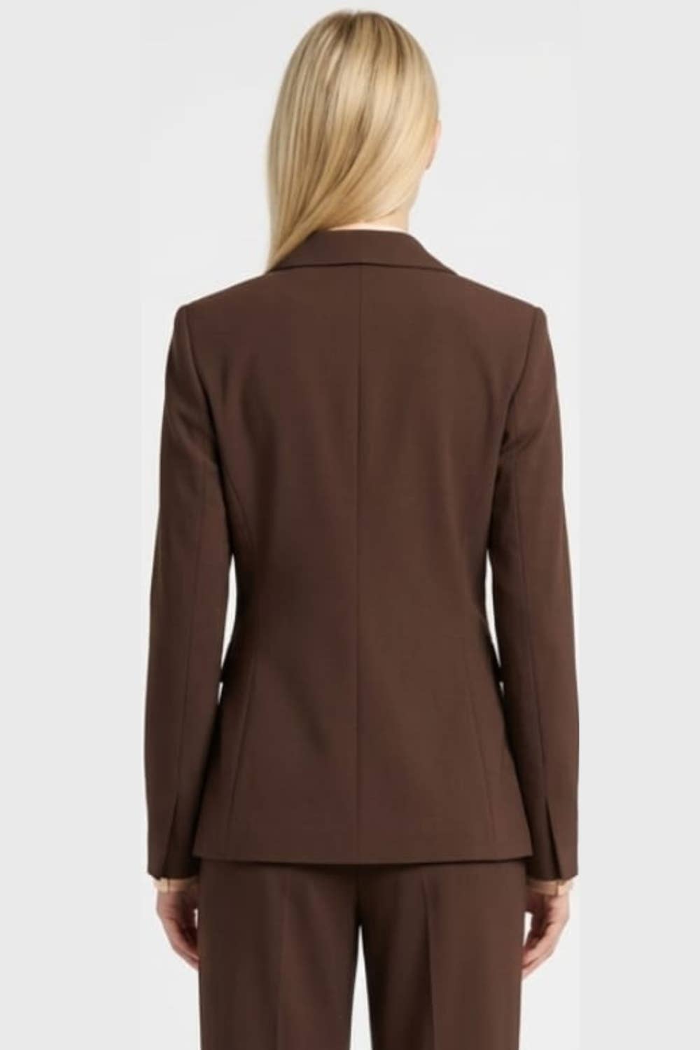 Zac & Rachel Notched Lapel Single Button Blazer - Chocolate