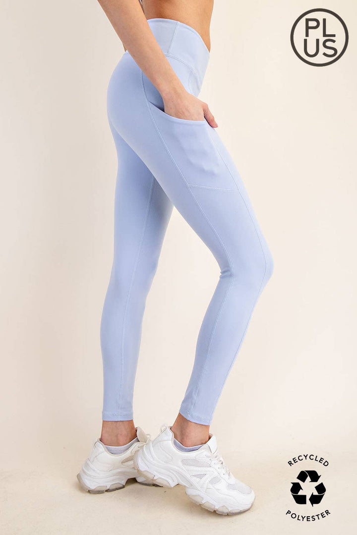 RAE MODE PLUS SIZE BUTTER BASIC LEGGING WITH POCKETS - CODE BLUE