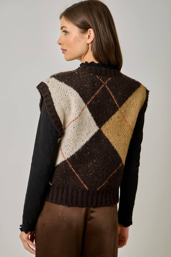 Campus Coffee Argyle Sweater Vest
