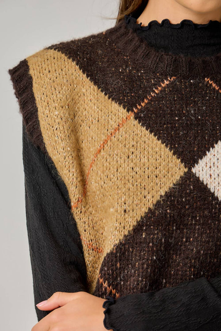 Campus Coffee Argyle Sweater Vest