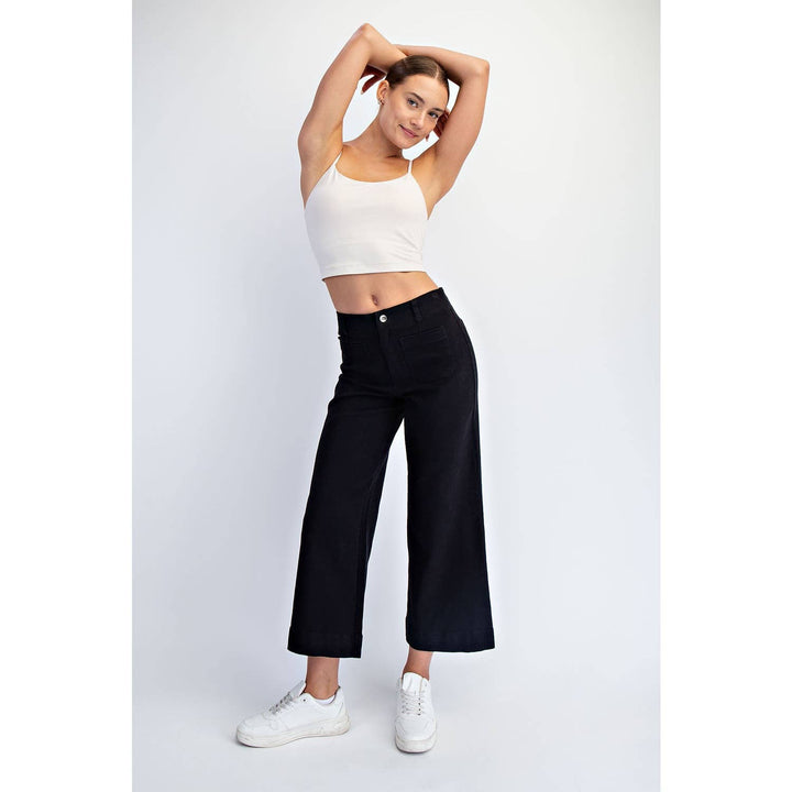 RAE MODE HEAVY COTTON TWILL CROPPED WIDE PANTS - TAUPE