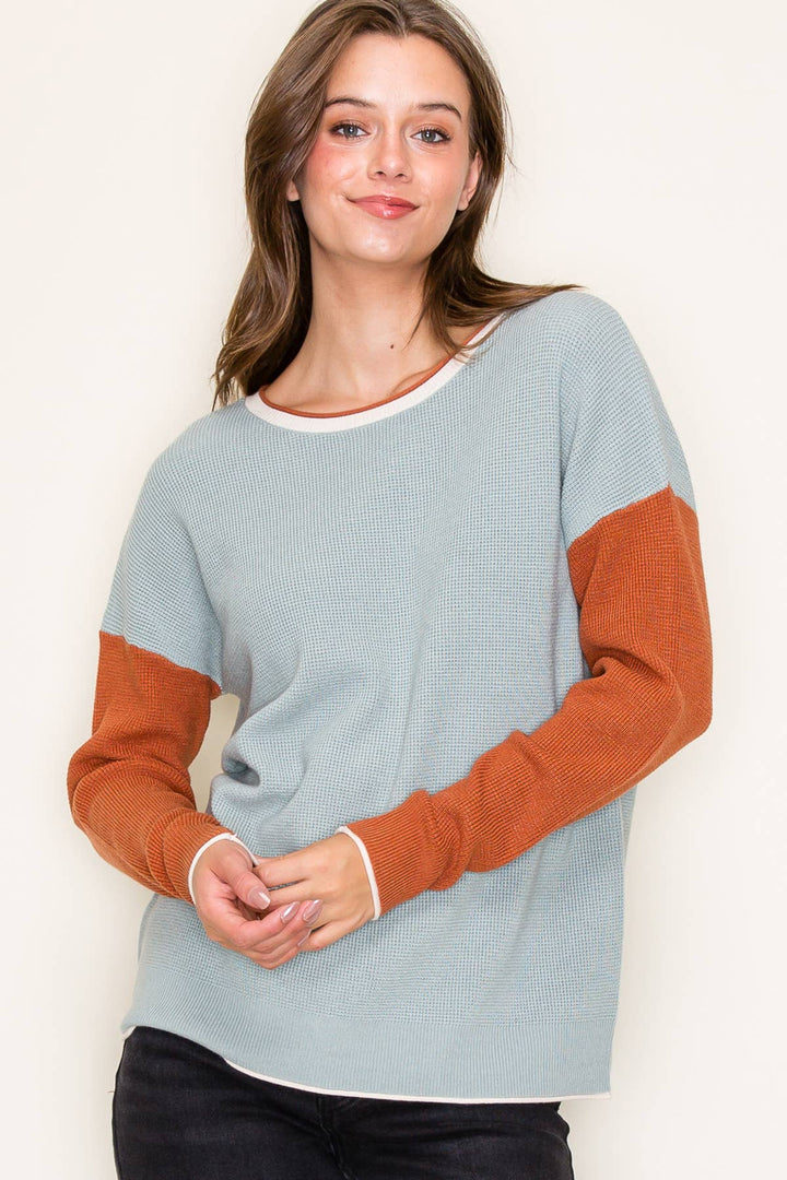 Crew Neck Pullover Sweater in Mist