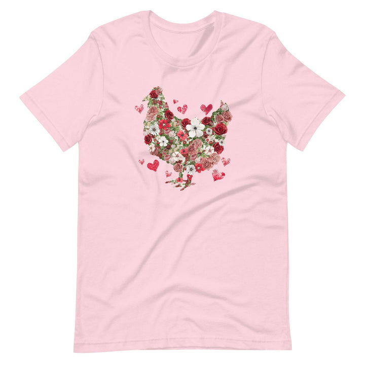 Valentines Floral Chicken Graphic Tee