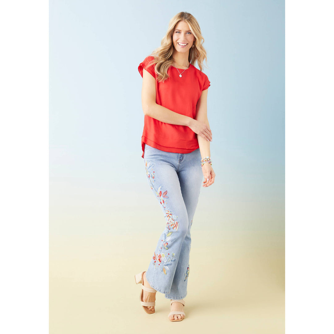 EverStretch Flare with Bright Color Embroidery