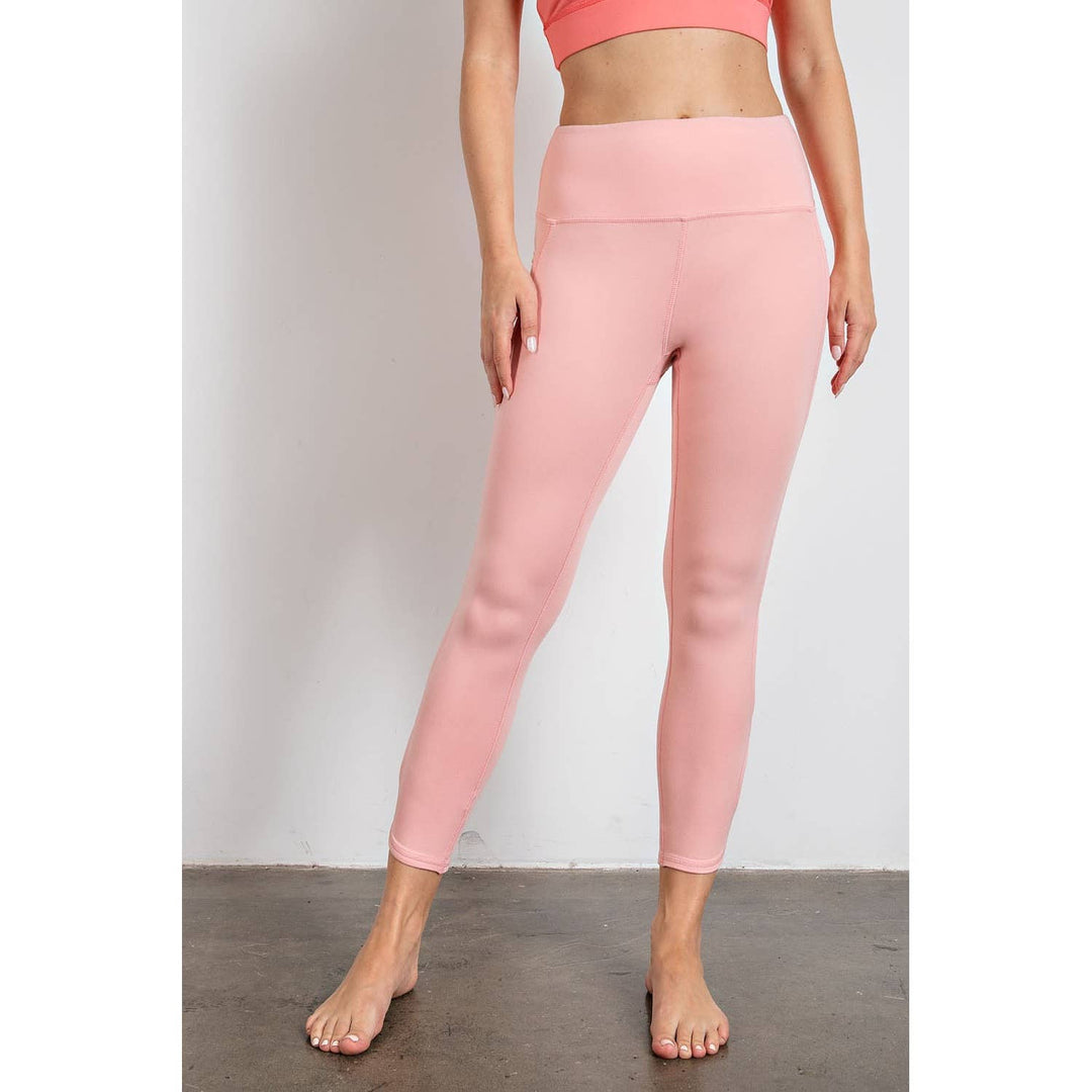 RAE MODE BUTTER HIGH RISE CROPPED YOGA LEGGINGS - GOLDEN APRICOT