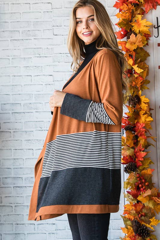 The Marlowe Mixed Knit Cardigan - Camel