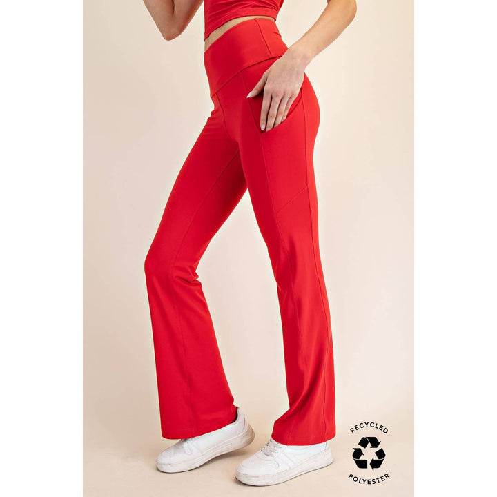 RAE MODE RECYCLED BUTTER FLARED LEGGINGS - TRUE RED