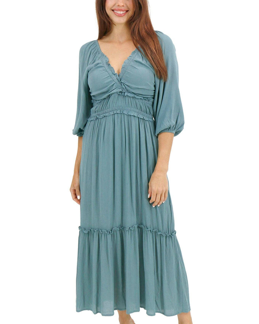 Destination Maxi Dress In Mineral Blue