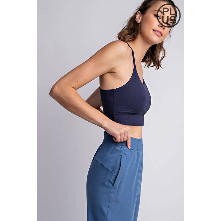 RAE MODE PLUS SIZE BUTTER SPORTS BRA WITH ADJUSTABLE STRAP - 2 COLORS