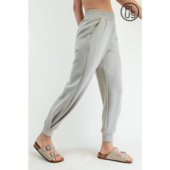 RAE MODE PLUS SIZE MODAL SCUBA FULL LENGTH JOGGER PANT - 3 COLORS