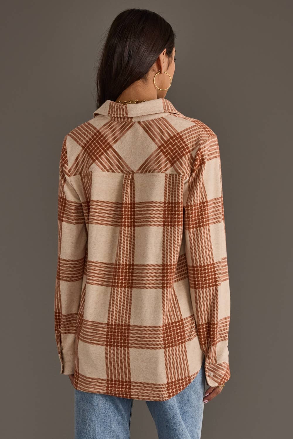 Plaid Weekend Button Up - Rust/Cream