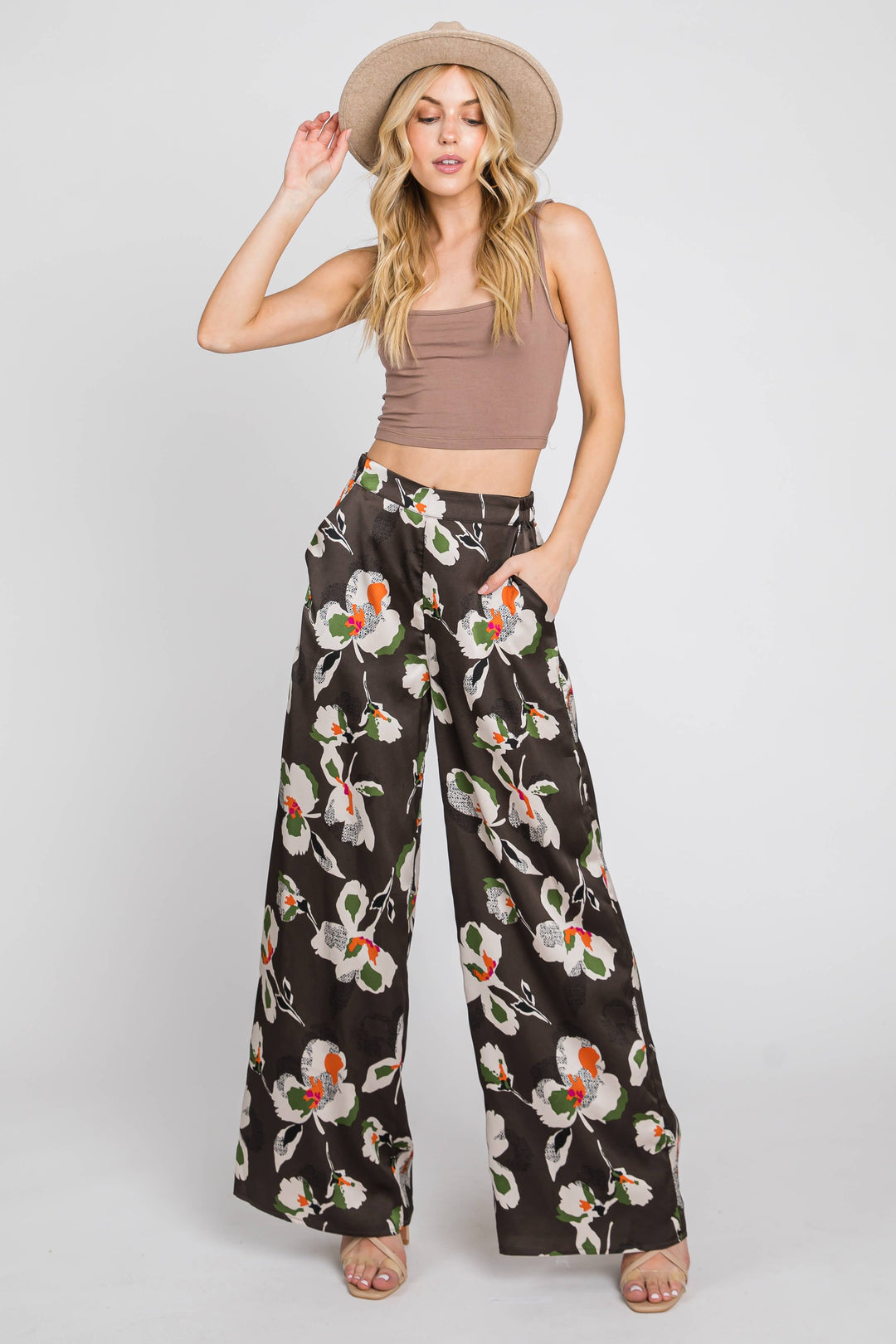 Bold Moves Floral Satin Statement Pants