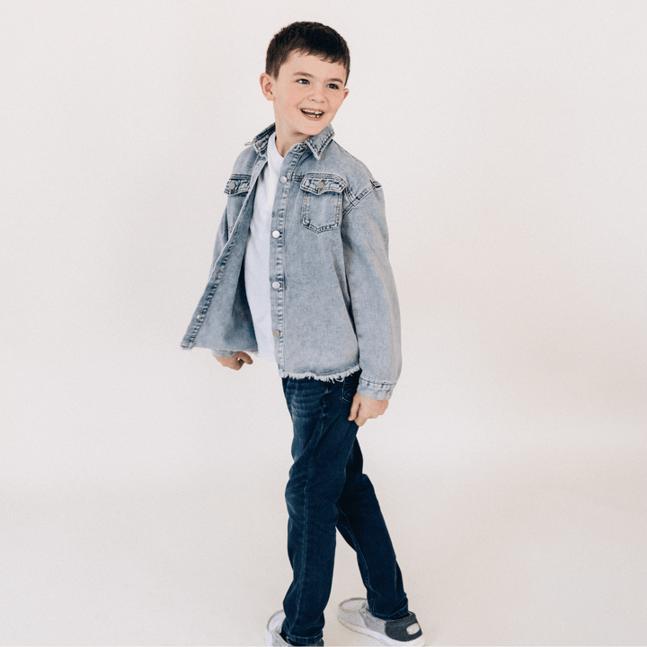 Better Together Raw Hem Denim Jacket - Kids