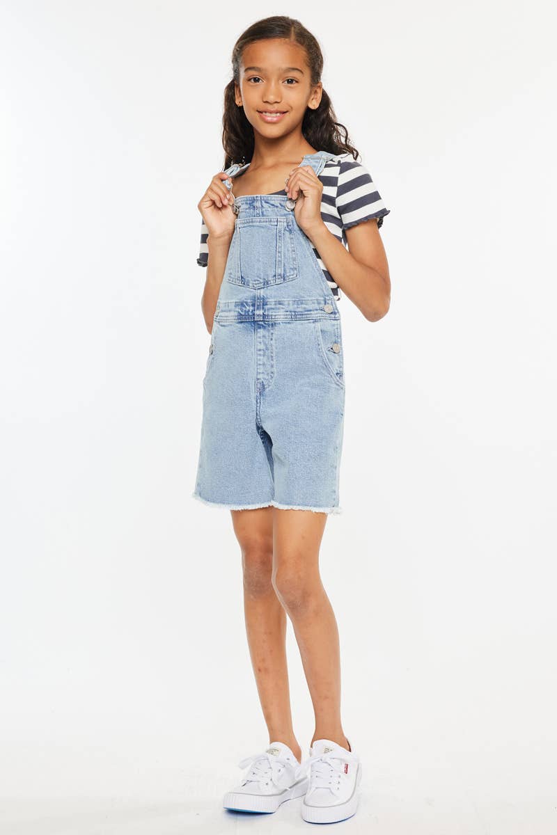 KanCan Kids' Overall Shorts - Medium Wash